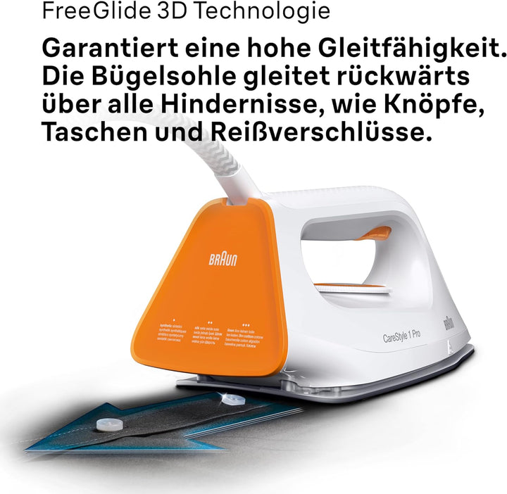 Braun CareStyle 1 Pro IS 1511 WH, Dampfbügelstation - Dampfbügeleisen mit FreeGlide 3D-Technologie,
