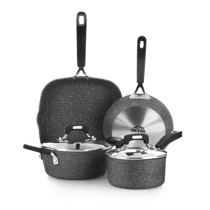 KASANOVA New Petra Dark Topf-Set – Töpfe und Pfannen für Induktion und Backofen bis 180°C, Antihaft-