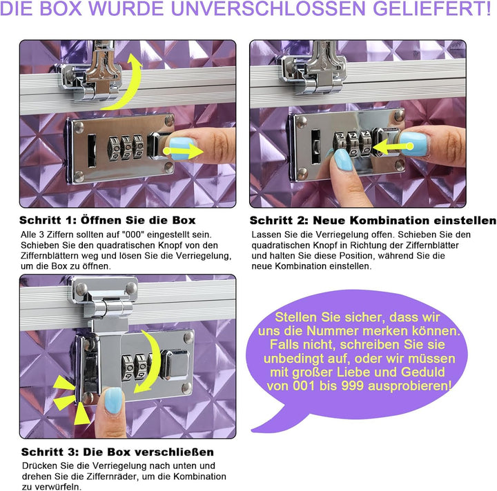 Aufbewahrungsbox mit Zahlenschloss, abschliessbare Medikamentenbox, leere Erste-Hilfe-Box, Sicherhei