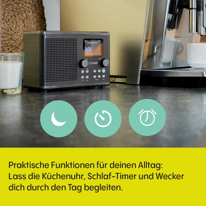 Pure Classic H4i – Internetradio mit WLAN, DAB+ & FM, Bluetooth 5.3, USB – 10W Lautsprecher – 2,4" F