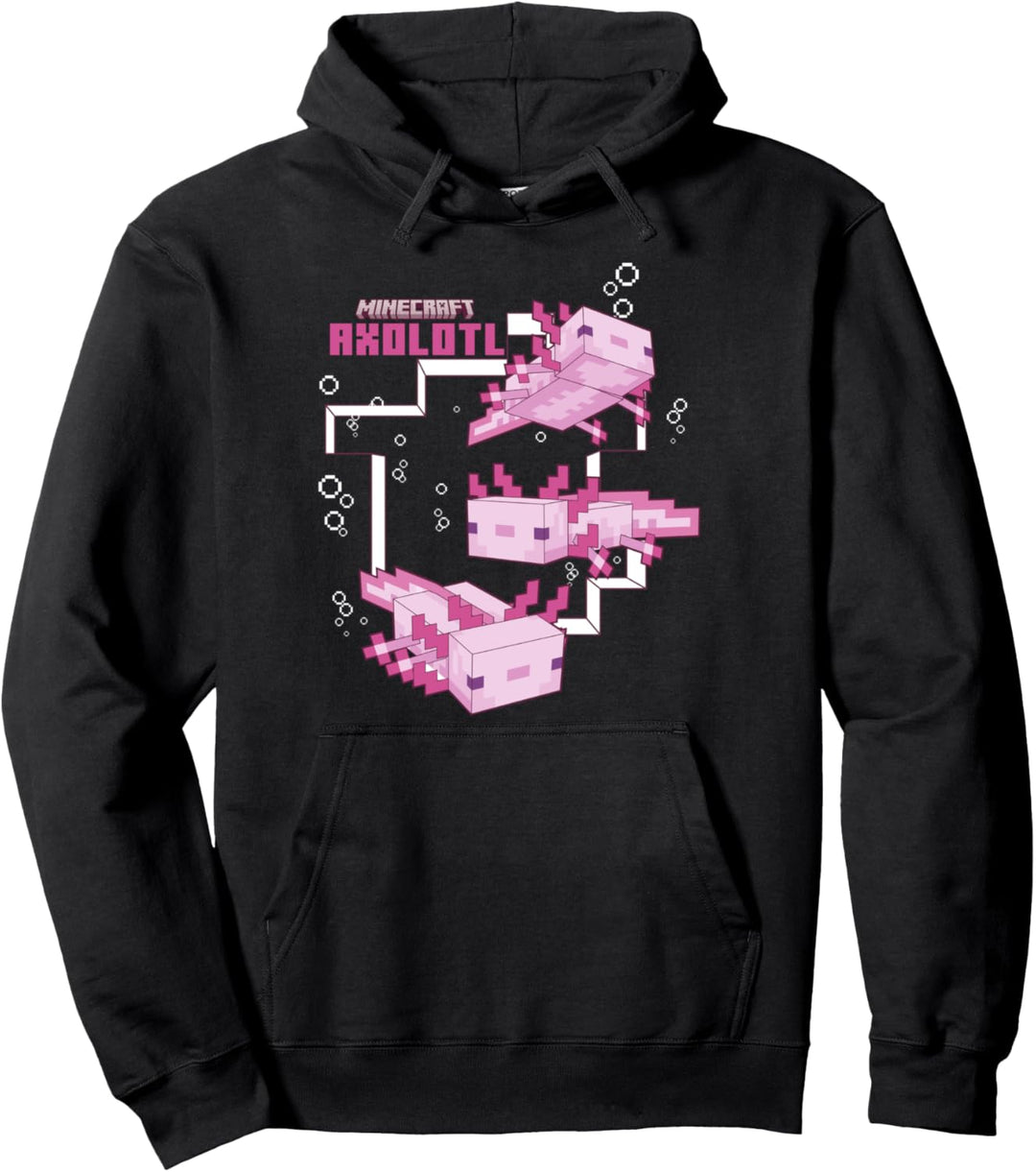 Minecraft Pink Axolotl Pond Pullover Hoodie