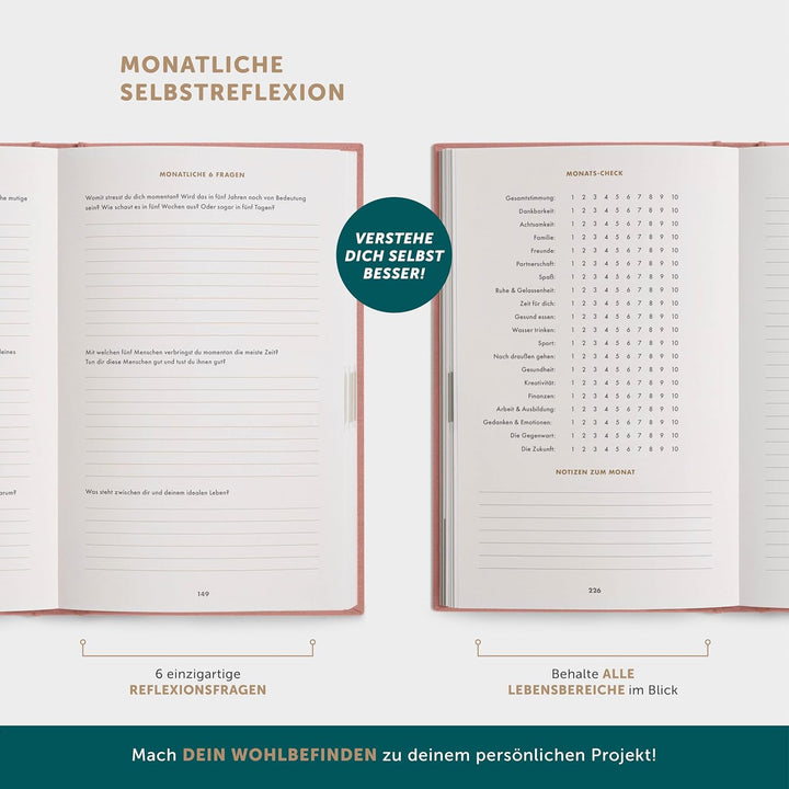 UrBestSelf 6-Minuten Tagebuch PUR (Das Original) | Dankbarkeitstagebuch, Achtsamkeitstagebuch | Das