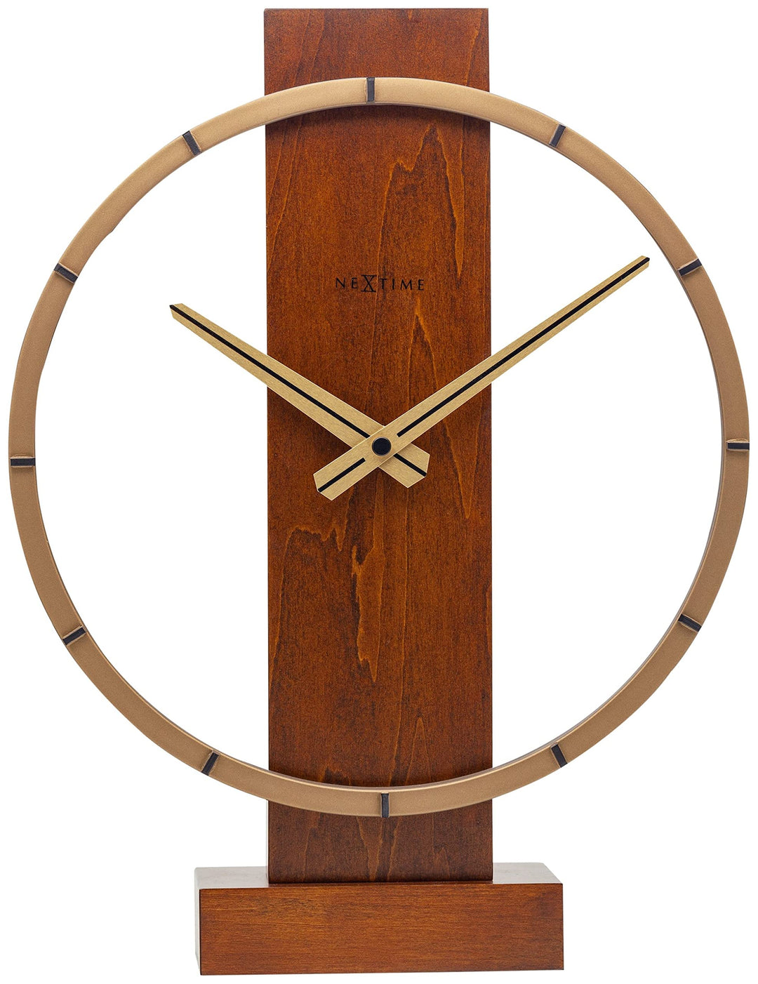 Carl Table / Wall clock - 34 x 27 cm - Wood/Steel - Brown - 'Carl Small'