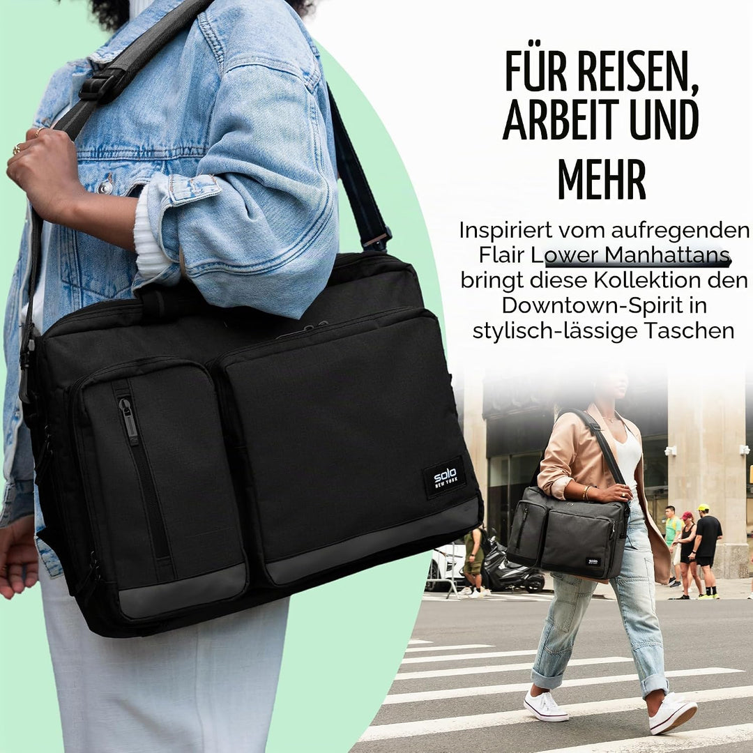 Solo New York Unisex-Erwachsene Duane Hybrid Aktentasche Schwarz, Schwarz