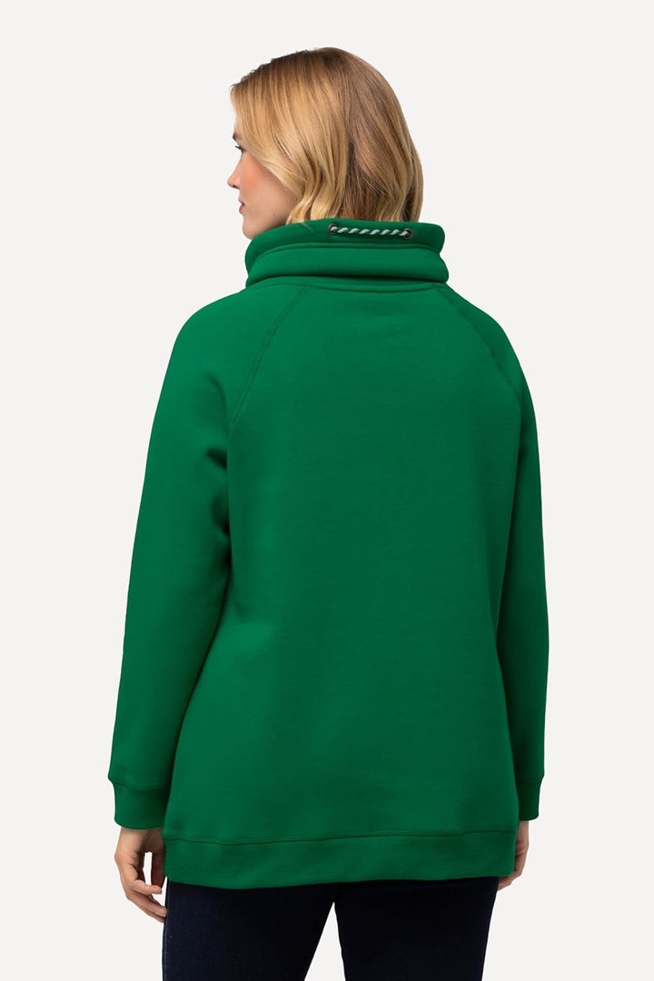Ulla Popken Damen Grosse Grössen, Sweatshirt Sweatshirt (1er Pack) 46-48 Smaragdgrün, 46-48 Smaragdg