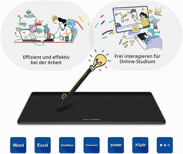 XP-PEN Deco Fun S Grafiktablett mit passivem Stylus-Stift, 8192 Stufen mit 60°-Neigung, 15,2 x 10,2