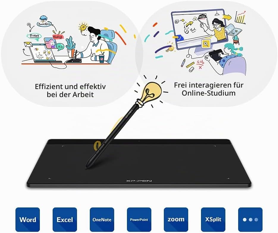 XP-PEN Deco Fun XS Zeichentablett, Grösse 4 x 3 Zoll, ideal für elektronische Signatur und Fernunter