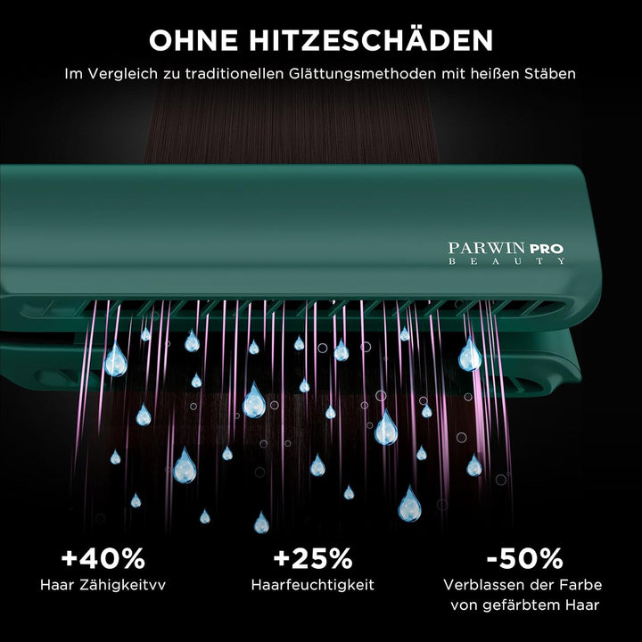 Air Haarglätter, PARWIN PRO BEAUTY Ionen Air Glätteisen, Nass bis Trocken, Ohne Heizplatten, Ohne Hi