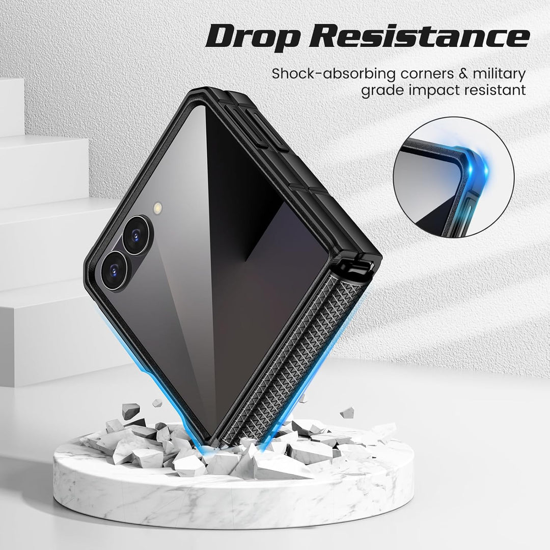 Doeshine für Samsung Galaxy Z Flip 7 Hülle [Not für Flip 7FE] mit Rotate Ständer & Kameraschutz, Gan