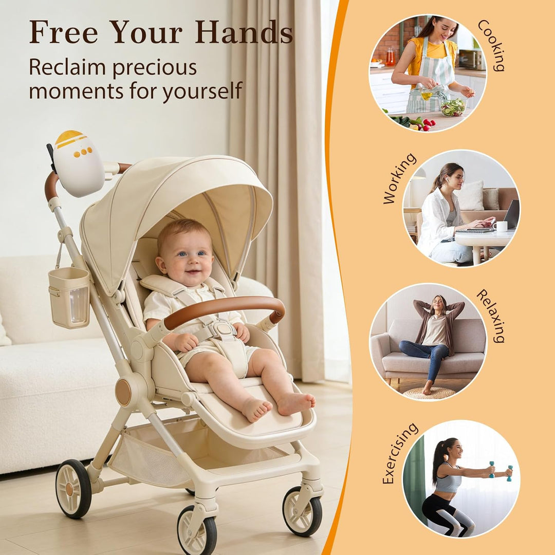 Kinderwagenschaukler - Einschlafhilfe Baby Handfreie Babywippe Elektrisch mit 45-Min Timer, USB-C Wi