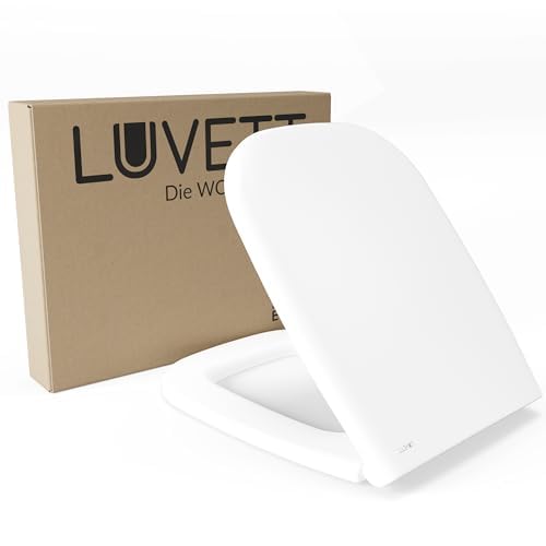 LUVETT® D260 Toilettendeckel mit Absenkautomatik D Form Weiss - SoftClose Klodeckel Abnehmbar - Klob