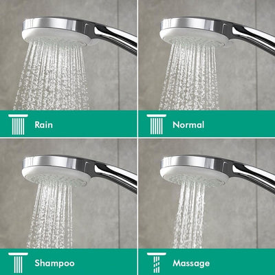 hansgrohe Duschkopf Croma 100 (Regendusche, 4 Strahlarten), chrom 4 Strahlarten Single