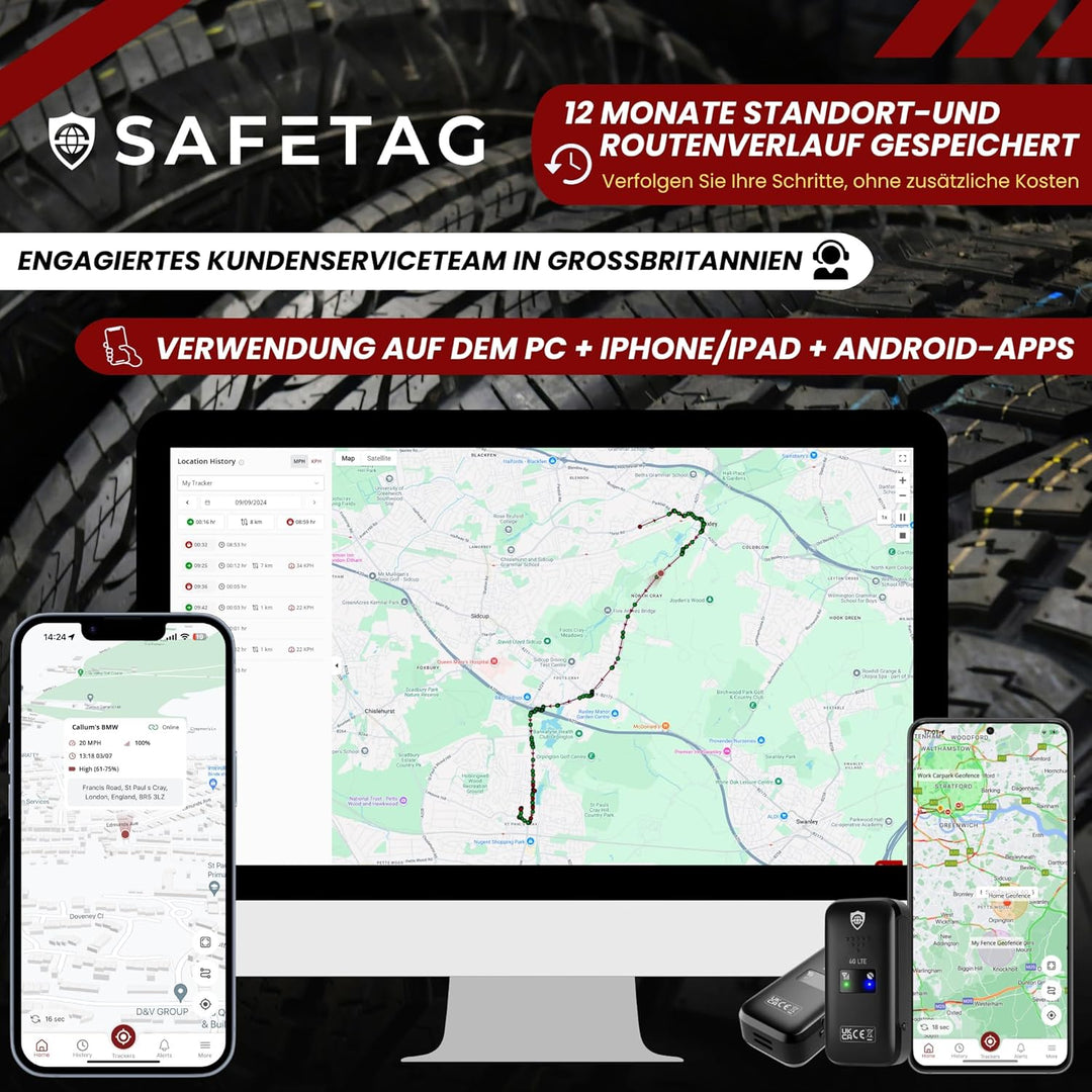 Mini 4G – Mini wiederaufladbarer 4G LTE GPS-Tracker, Auto, Motorrad usw. 34–205 Länder, Echtzeit-Tra