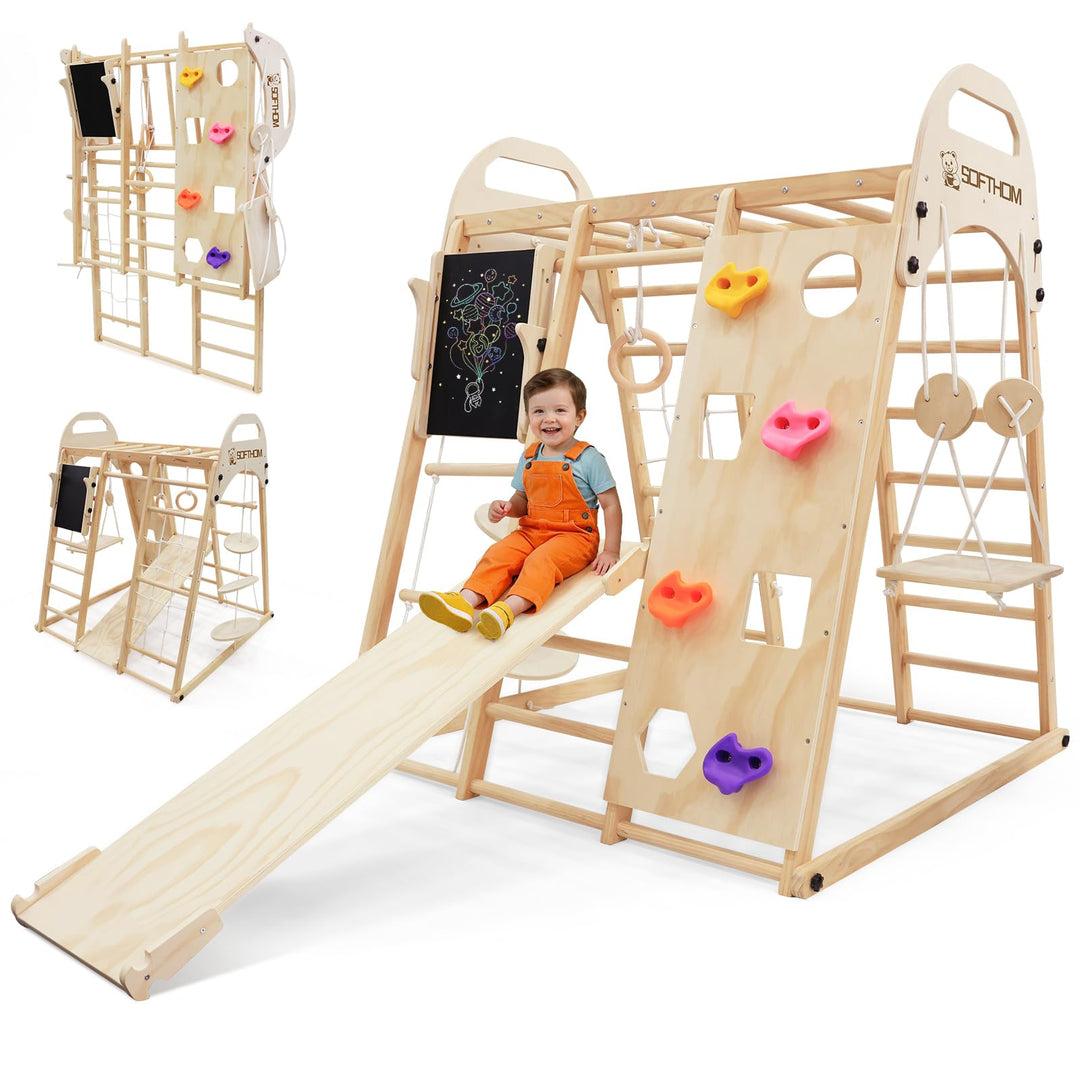 Klettergerüst Indoor, Gross&amp;Klappbar, Spielplatz für Kinderzimmer