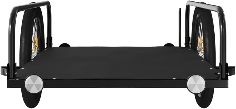 Fahrradanhänger Schwarz 135x70x Eisen für Lastentransport mit, klappbar, gefedert, mit Kupplung, Sic