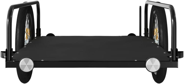 Fahrradanhänger Schwarz 135x70x Eisen für Lastentransport mit, klappbar, gefedert, mit Kupplung, Sic