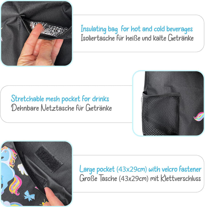 HECKBO 2x Auto Rücksitz Organizer mit verstellbarer Tablet Tasche für Tablets bis zu 20 Zoll mit Tou