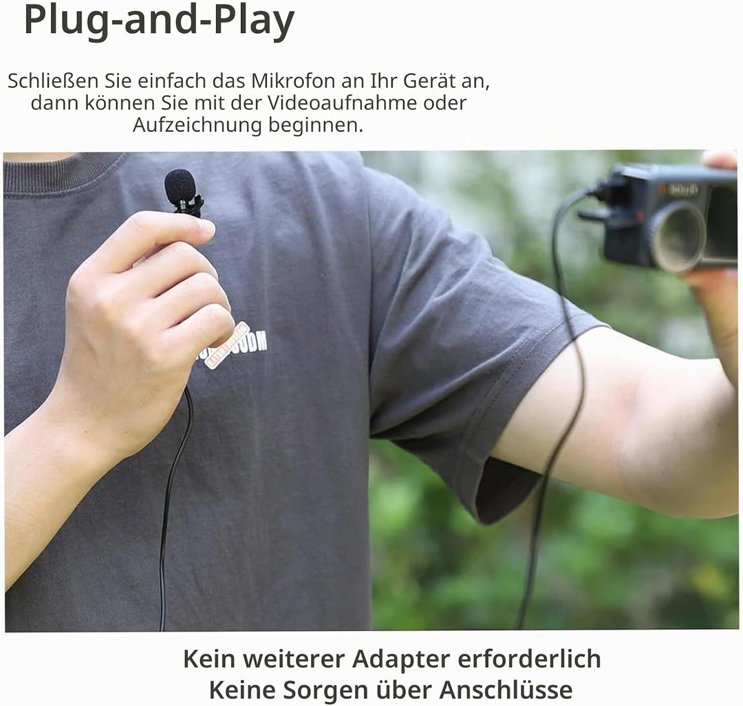 Lavalier-Mikrofon für Insta360 X5/Go Ultra für DJI Osmo 360/Pocket 3/Action 5 Pro/4/3/2 Kondensator,
