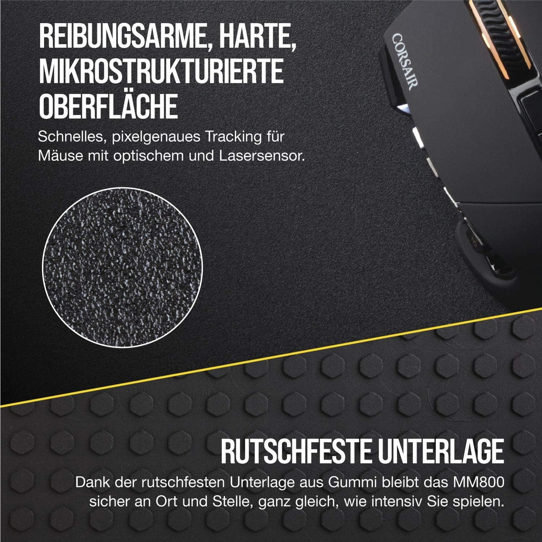 Corsair MM800 Polaris RGB Gaming Mauspad (Medium, RGB 15 Zonen Beleuchtung, Harte Oberfläche, 400mm
