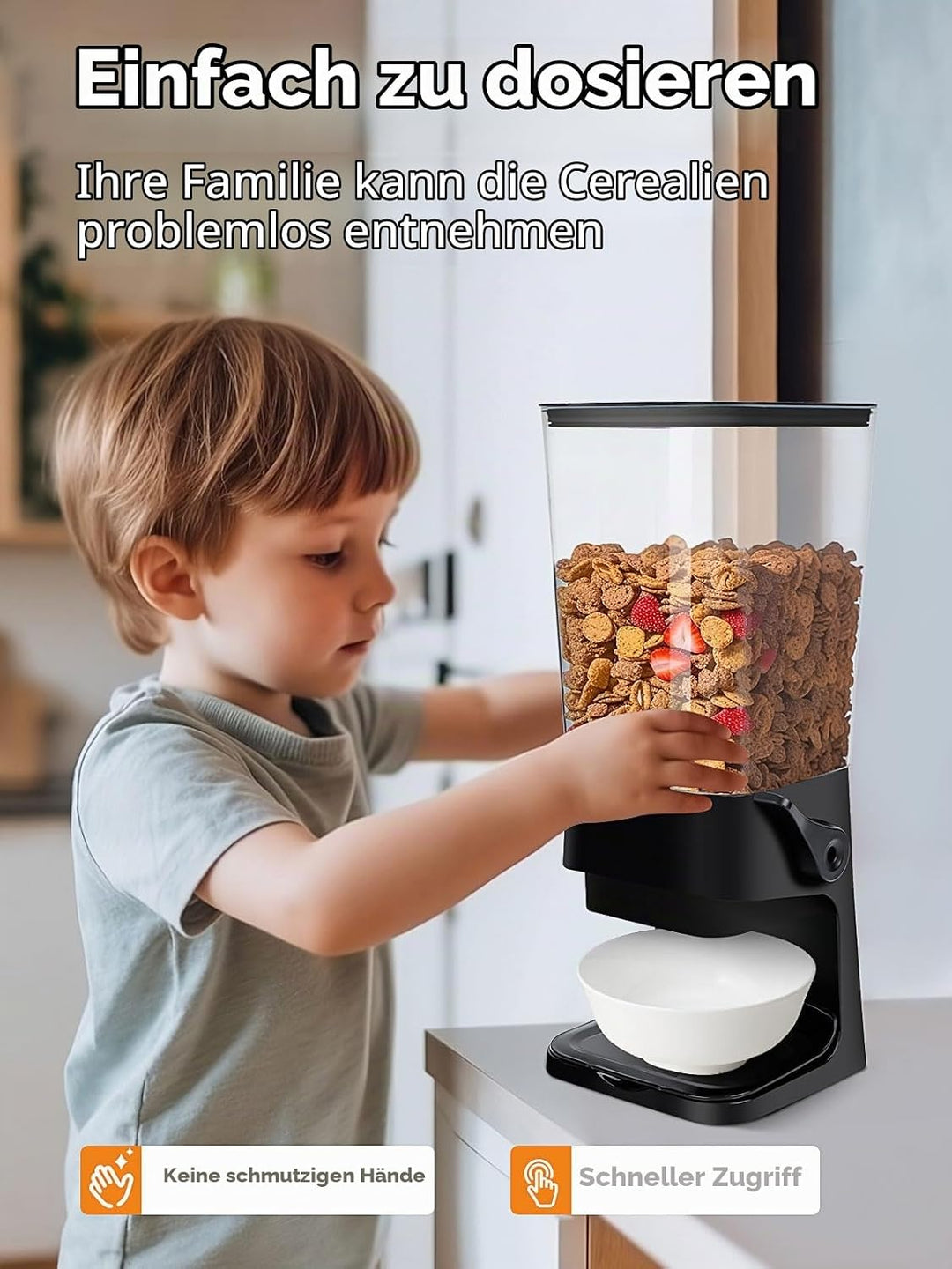 Tokokimo Müslispender, Zerkleinert Keine Cerealien Beim Ausgeben, Wandmontage Cereal Dispenser für C