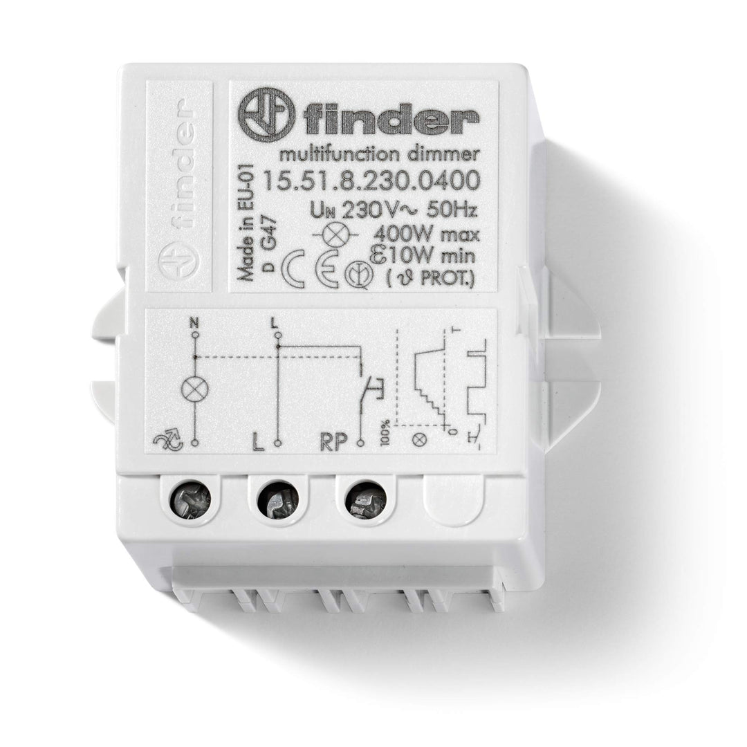 Finder 155182300400PAS Elektronischer Einbau-Dimmer, 400 W, 230 VAC