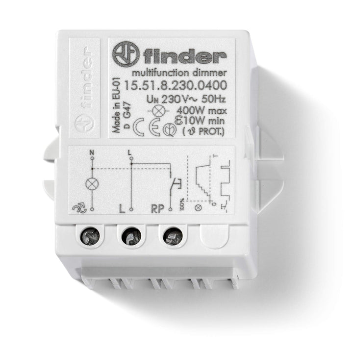Finder 155182300400PAS Elektronischer Einbau-Dimmer, 400 W, 230 VAC