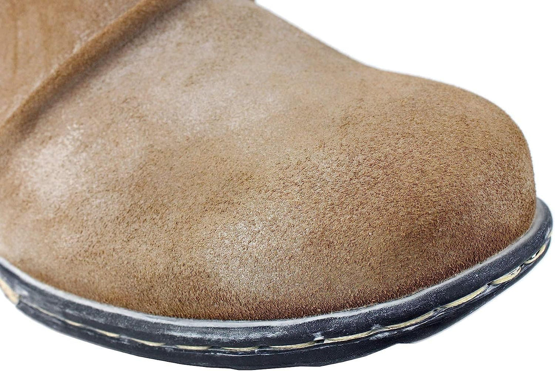 OSSTONE Herren Leder chukkastiefel Worker Biker Boots-Motorrad-Leder-Schuhe für reissverschluss Schn