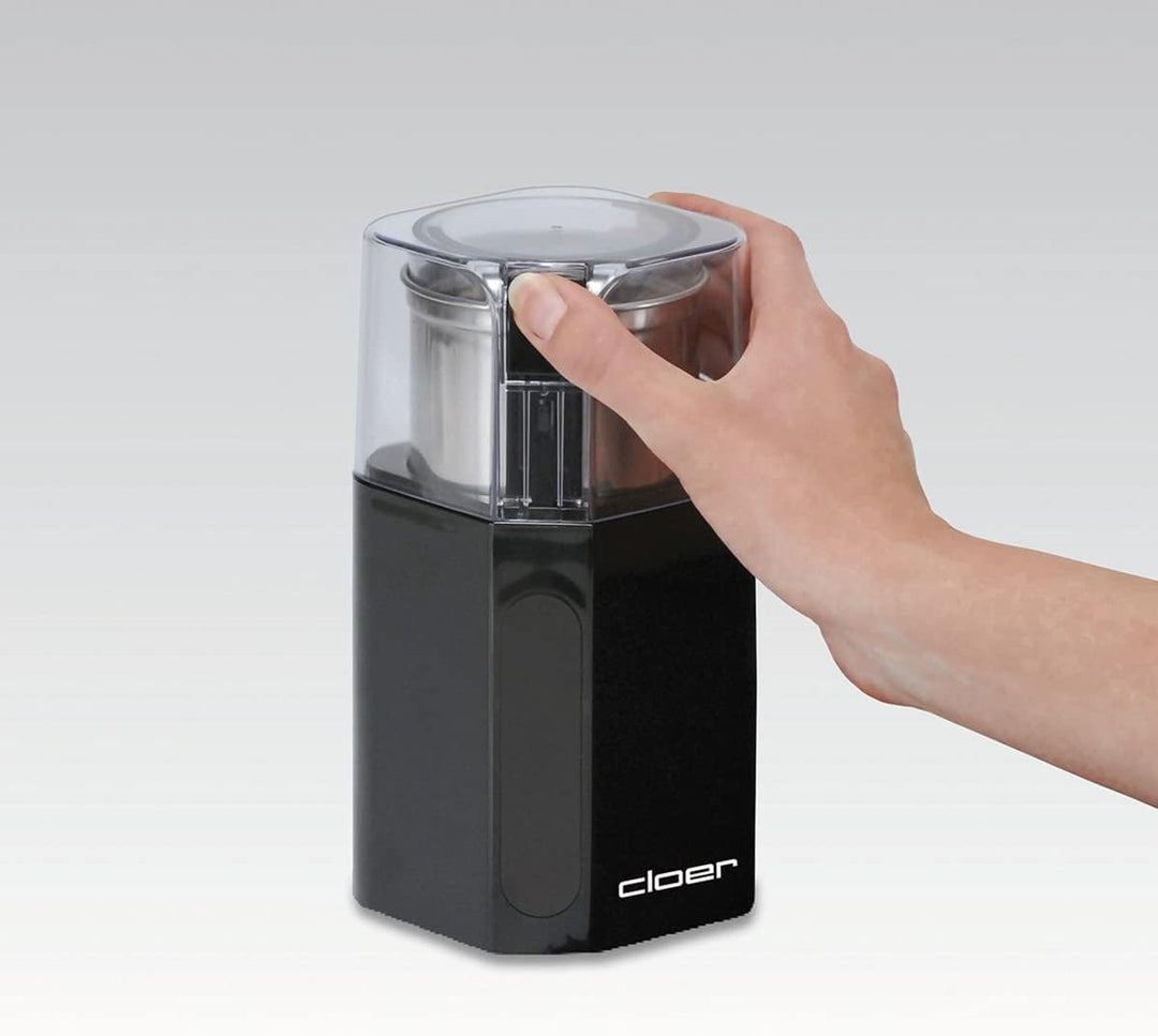 Cloer 7580 Elektrische Kaffee-und Gewürzmühle, 200 W, für Pesto, Nüsse und Getreide, bis zu 70 g Kaf