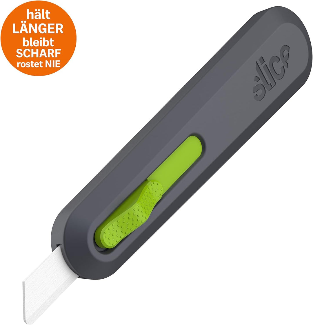 Slice 10554 Sicherheits-Cuttermesser mit automatischem Klingenrückzug • Profi Cutter für dicke Mater