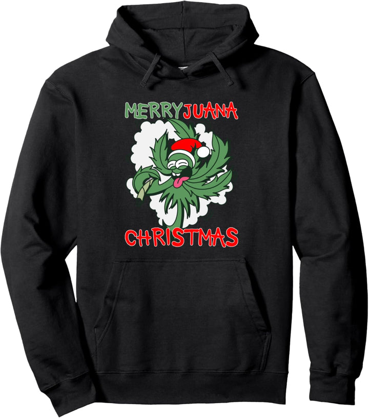 Merryjuana Christmas Weihnachten Marihuana Stoned Hanfblatt Pullover Hoodie