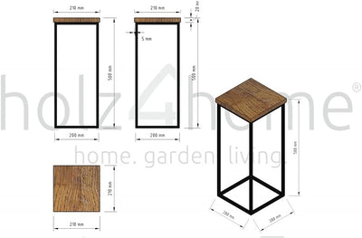 holz4home® Dekoständer aus MDF Eichenholz I Blumenständer Sonoma Eiche I Höhe: 50 cm I Dekosäule mit