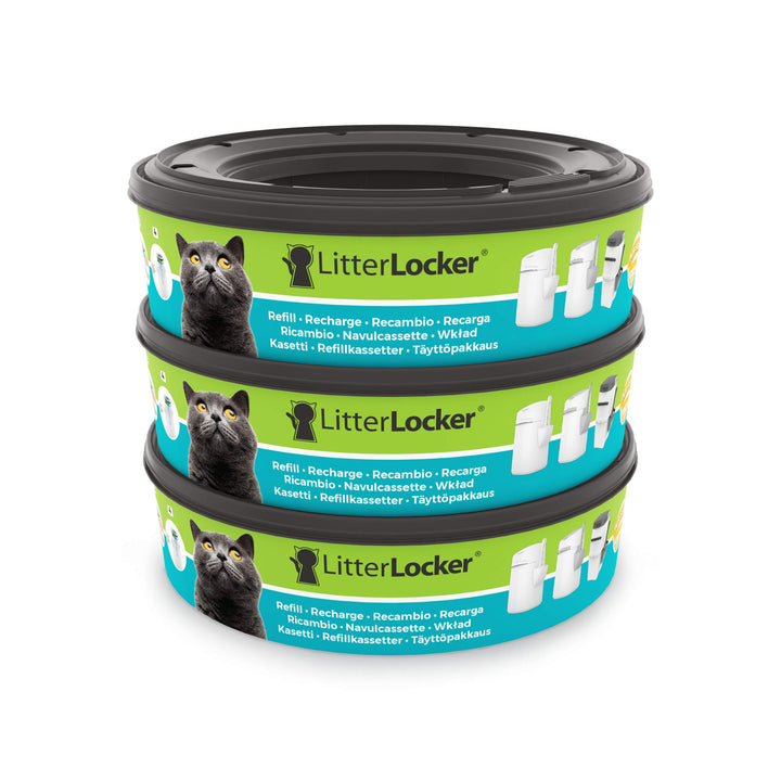 Litter Locker Pack de 3 RECHARGES Runde Displayschutzfolie aus Kunststoff für Katzen grün 17 x 17 x