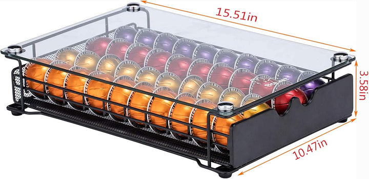 Rice rat Vertuo Kapselhalter Schublade für Nespresso mit Glas für Schrank Vertuoline Pod Aufbewahrun