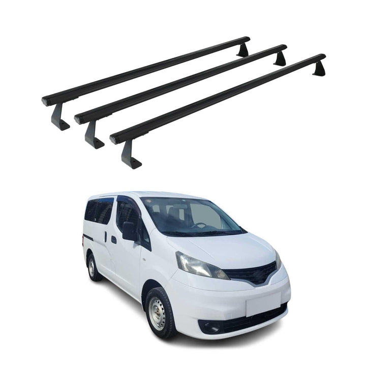 OMAC Heavy Duty Dachträger Querträger kompatibel mit Nissan NV200 2009-2020 – 3 Stangen – Aluminium