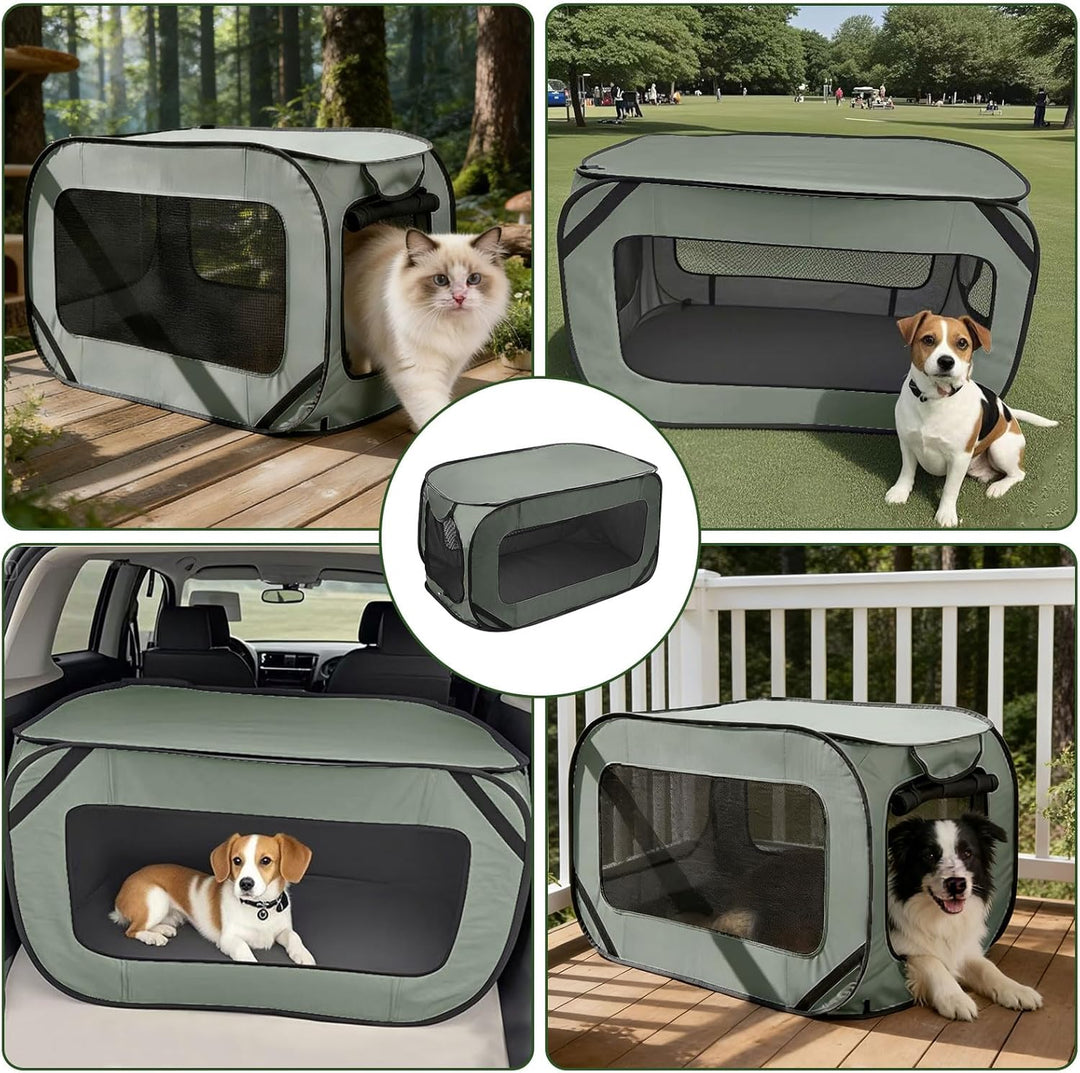 Hundetransportbox Faltbar, Oxford Stoff Hundebox Auto Hundetasche Tragbarer Hunde Transportboxen für