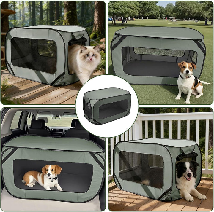 Hundetransportbox Faltbar, Oxford Stoff Hundebox Auto Hundetasche Tragbarer Hunde Transportboxen für