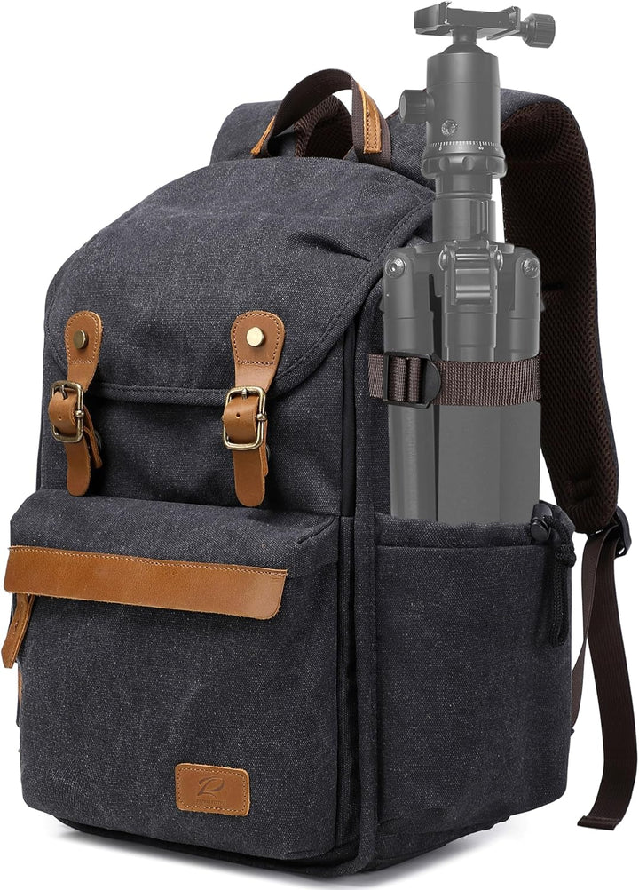 Padwa Lifestyle Kamerarucksack - Gewachstem Memory Canvas Kamerarucksack mit 16“ Laptop-/Objektivfac