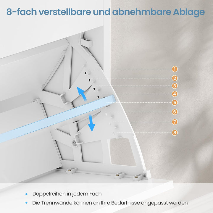 Brinlawb Schuhschrank mit Integrierter Geruchsentferner, Weiss Schuhkipper mit 2 Klappen, Schuhkommo