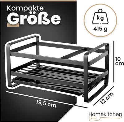 HomeKitchen® Premium Spülbecken Organizer aus rostfreiem Edelstahl für Aufbewahrung von Küchenutensi