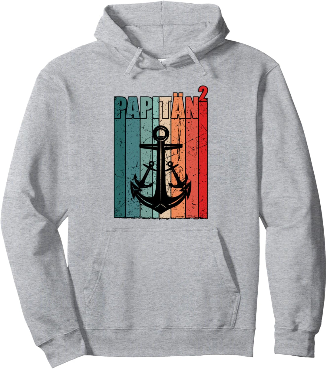 Papitän Kapitän Vater 2 Kinder Zwillinge zweifacher Papa Pullover Hoodie