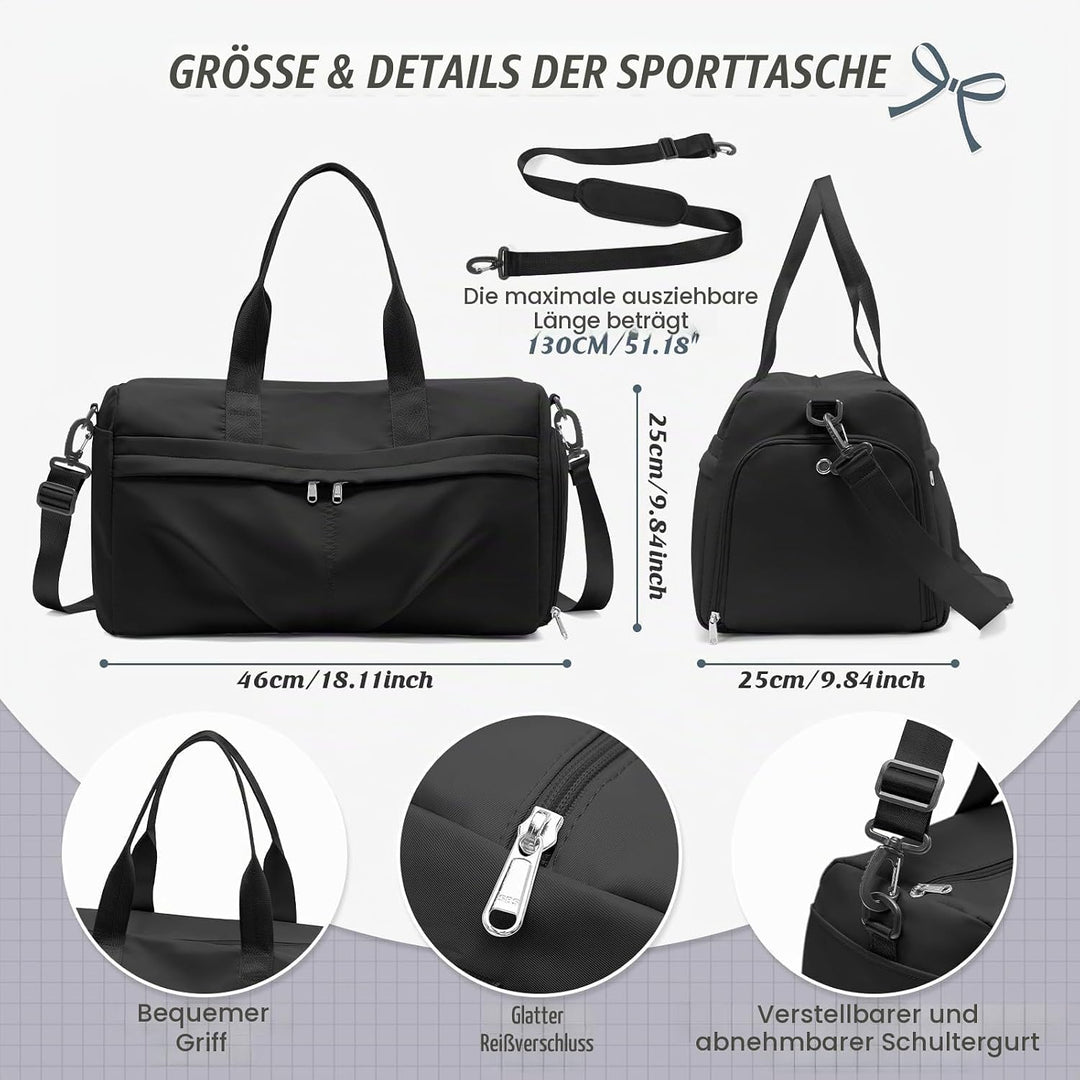 HYC00 Sport Duffel Bag Damen Sporttasche mit Schuhfach Reisetasche Damen Weekender Travel Bag Handge