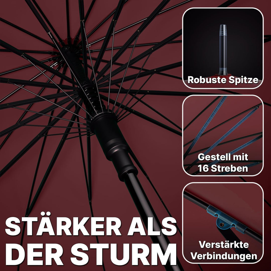 Royal Walk Regenschirm Gross Sturmfest Golf Schirm XXL Stabiler Stockschirm | Grosser Regenschirm fü