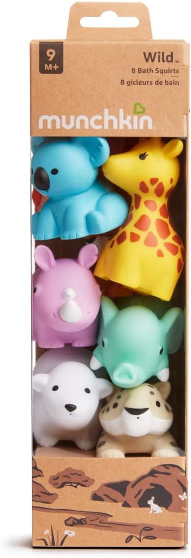 Munchkin Wild Tiere Baby Badespielzeug, 8 Stücks, Multi Wild Animals, 8 Pack, Wild Animals, 8 Pack