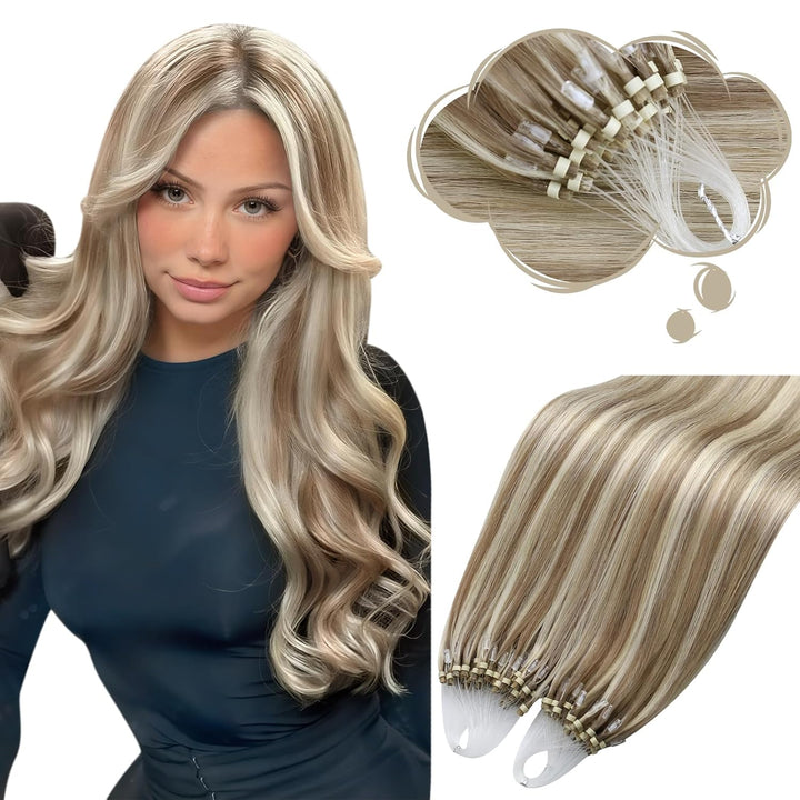Moresoo Microring Extensions Echthaar Blond 1g Cold Fusion Micro Loop Extensions Echthaar Blond Strä