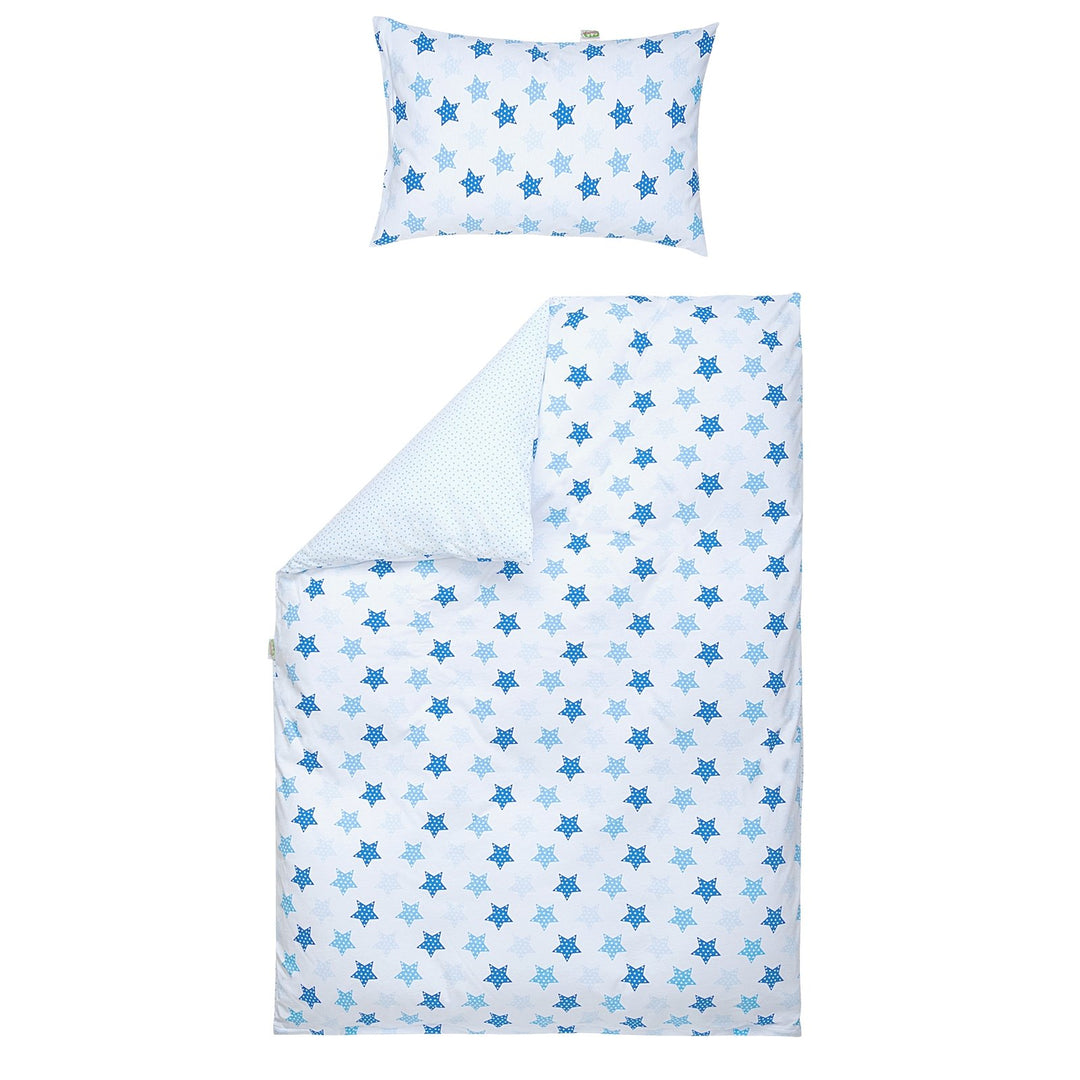 Odenwälder Babynest Jersey Wendebettwäsche 100x135 + 40x60 cm Sterne blue