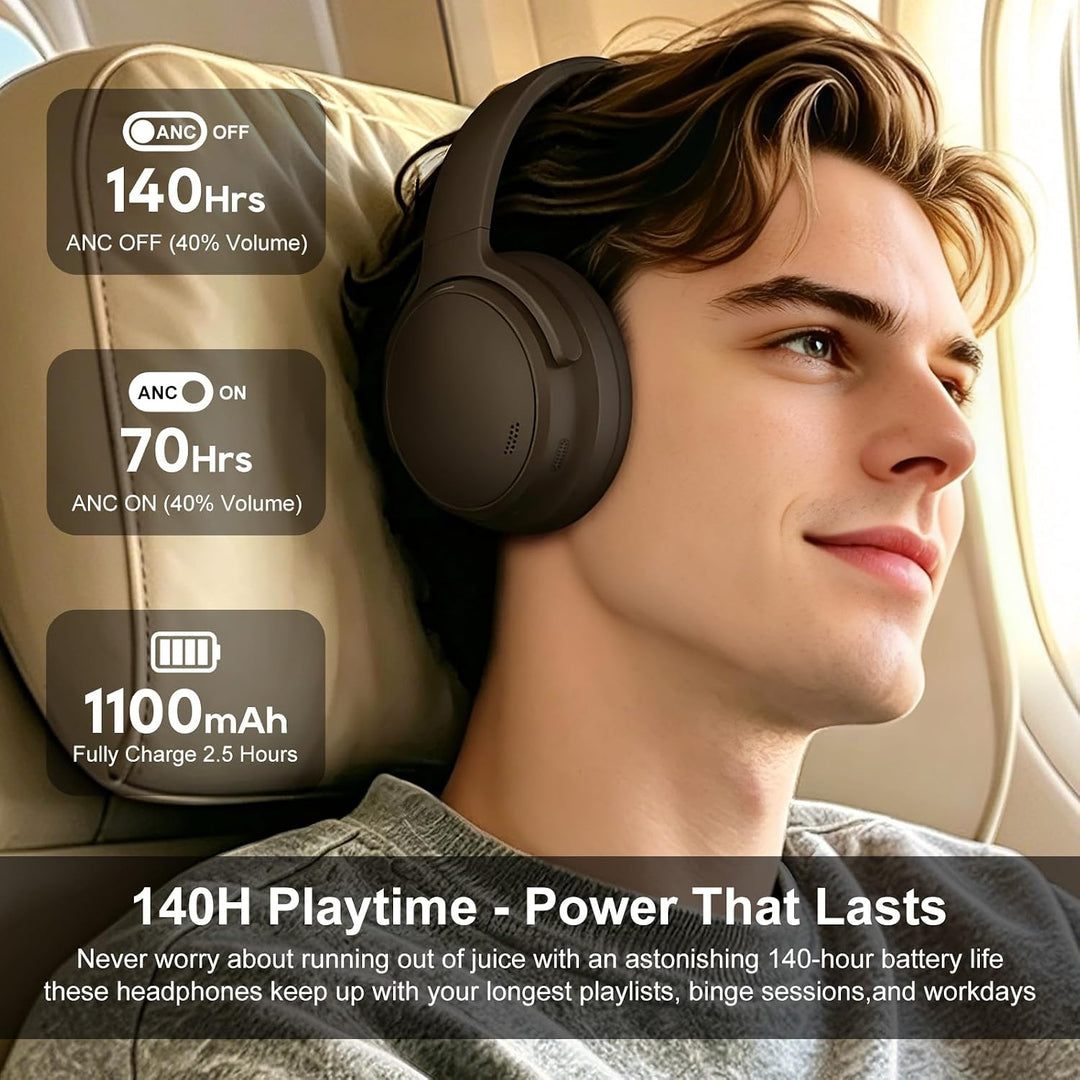 Srhythm NiceComfort 35(2.Gen)Noise Cancelling Kopfhörer 4Lautsprechern40kHz | HD Sound,140 Stunden U