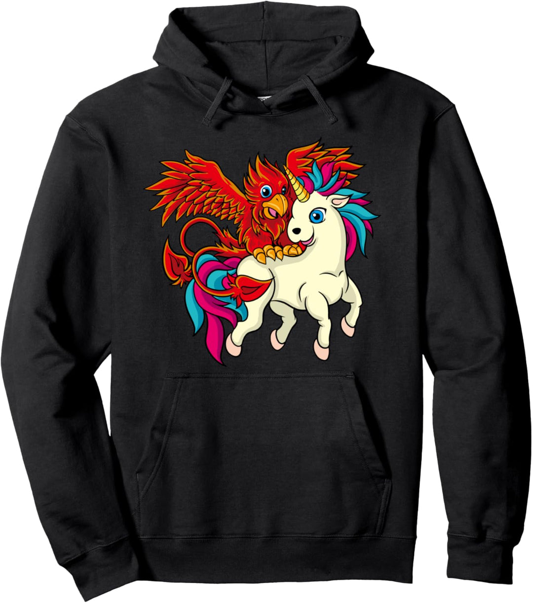Beste Freunde - Einhorn und Phoenix Pullover Hoodie