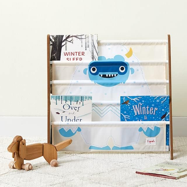 3 Sprouts - Bücherregal Kinderzimmer Holz - Montessori Bücherregal für Kinder - Yeti, Yeti