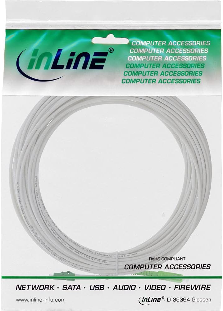 InLine® LWL Simplex Kabel, FTTH, LC/APC 8° zu SC/APC 8°, 9/125µm, OS2, 40m LC/APC 8° zu SC/APC 8° 40