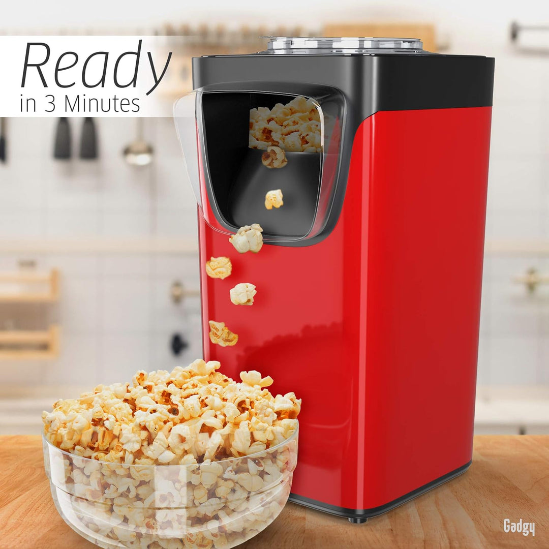 Gadgy Popcornmaschine Heissluft - Popcorn Maker - Popcorn Maschine Ohne Fett und Öl - Popcornmaschin